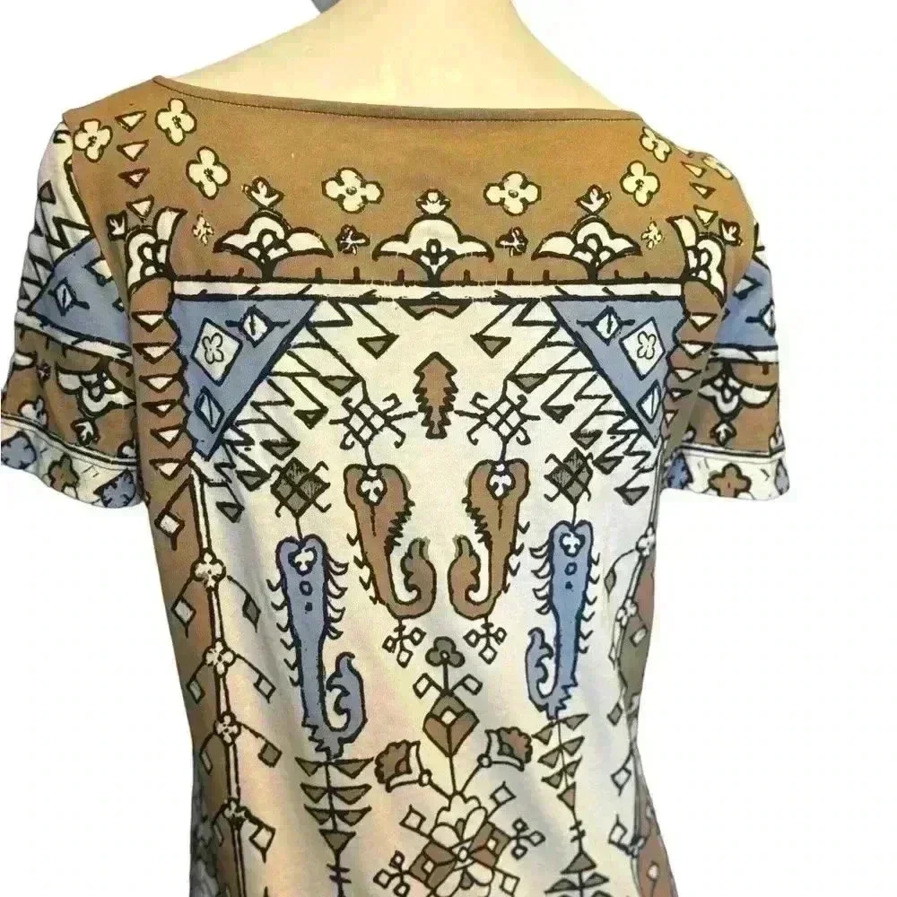 Tory Burch Botanical Floral Dress Size Small 100% Pima Cotton .Size Small